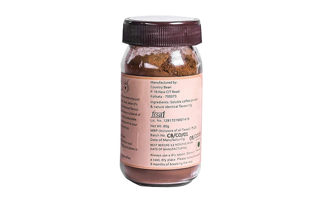 Country Bean Zesty Choco Orange Instant Coffee   Glass Jar  60 grams